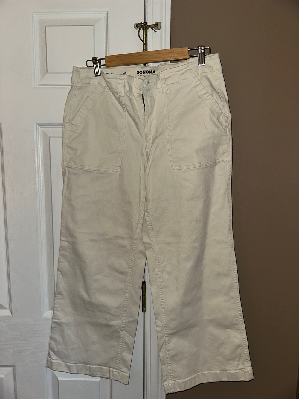 Sonoma Off-White Wide Leg Utility Pants